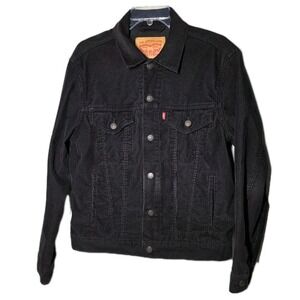 Levis Corduroy Jacket Size Small Black Button Up Trucker Jacket